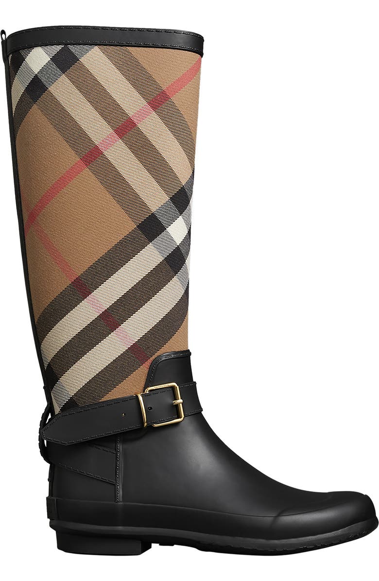Burberry Check Rain Boot, Alternate, color,
