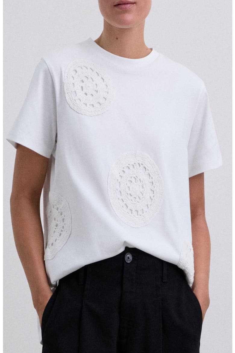 Crochet Aop Tee, Main, color, Ecru