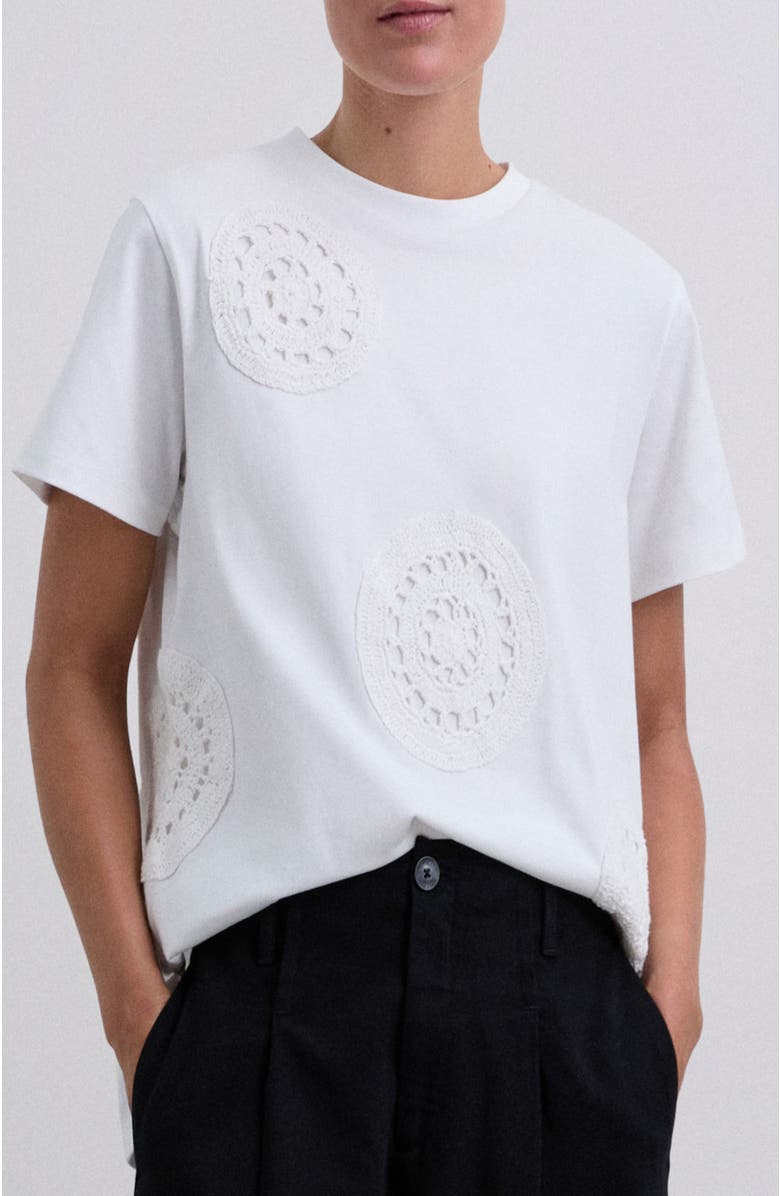 Scalpers Crochet Aop Tee, Main, color, Ecru