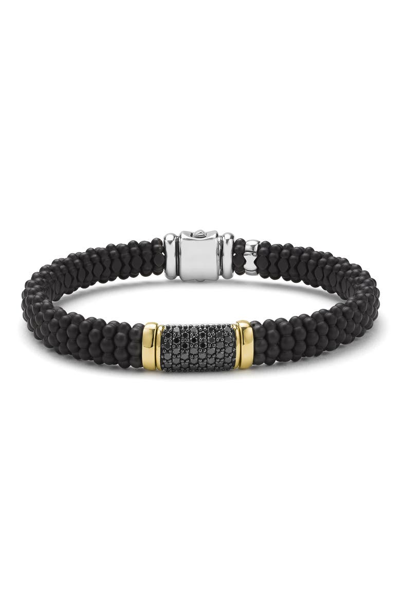 Men's Two-Tone Matte Black Ceramic Black Diamond Bracelet, Main, color, TWO TONE