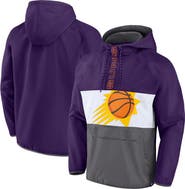 FANATICS Men's Fanatics Branded  Purple/Gray Phoenix Suns Anorak Flagrant Foul Color-Block Raglan Hoodie Half-Zip Jacket
