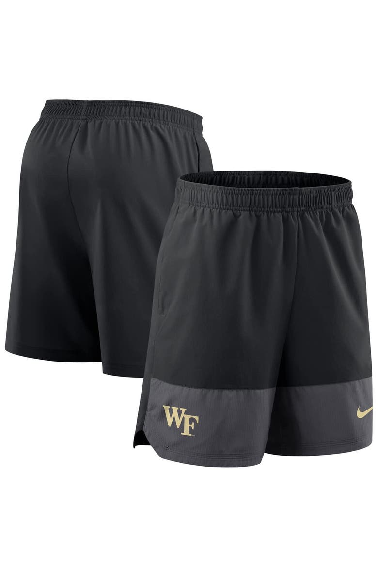 Men's Nike Black Wake Forest Demon Deacons 2025 Sideline Performance Shorts, Alternate, color, Black