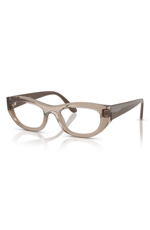 Vogue 51mm Oval Optical Glasses In Brown