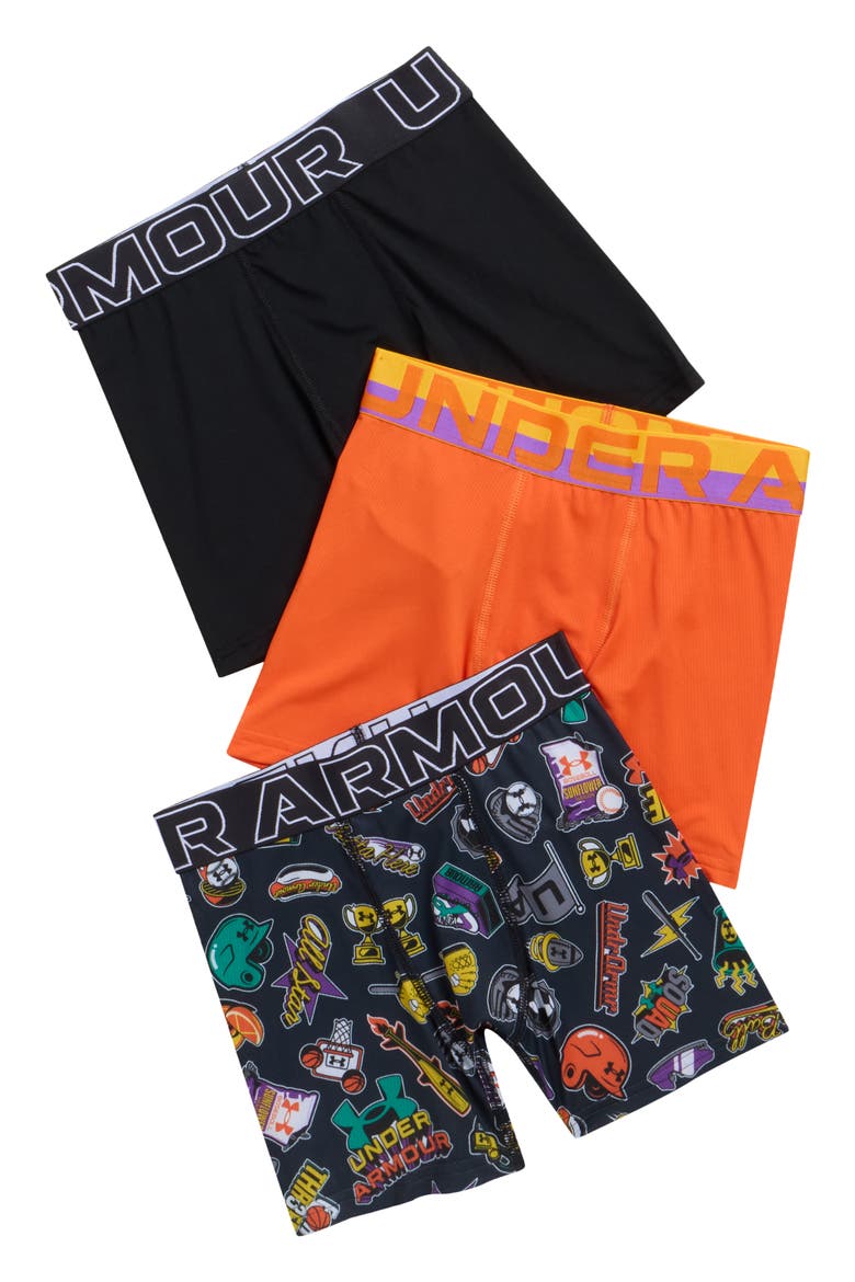Kids' Assorted 3-Pack UA Performance Tech™ Mesh Boxer Briefs, Main, color, OUTRAGEOUS ORANGE