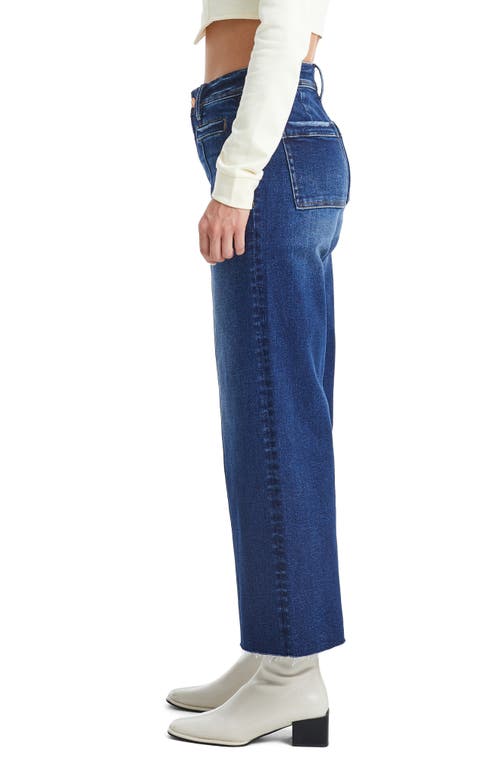 Bayeas Seamed High Waist Raw Hem Crop Wide Leg Jeans