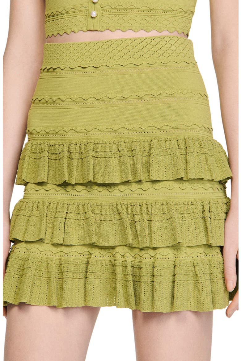 Short ruffled skirt, Alternate, color, Green