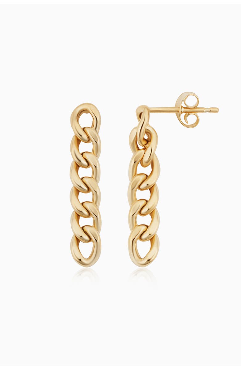Oradina 14K Yellow Gold Carmine Curb Drop Earrings, Alternate, color, Yellow Gold