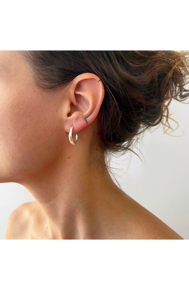 Astor & Orion Crescent Hoops, Alternate, color, Silver