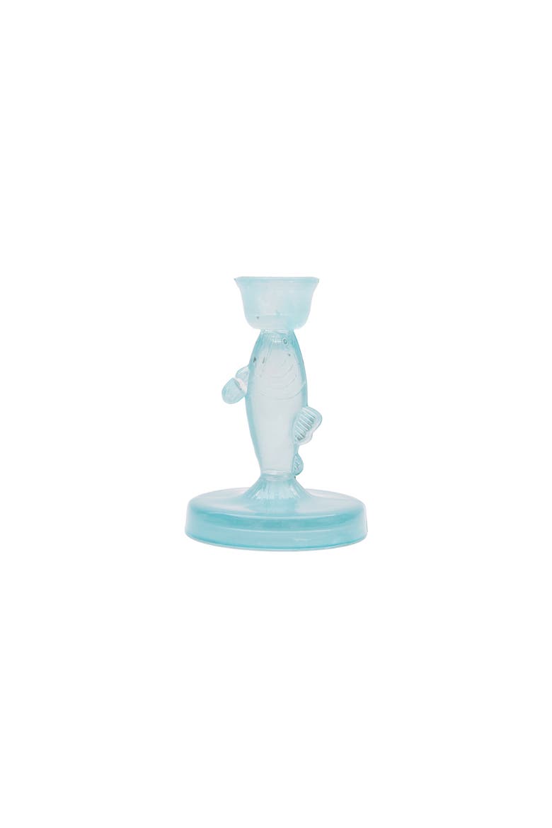 Fish Glass Coastal Novelty Candle Holders Set of 2, Main, color, Blue