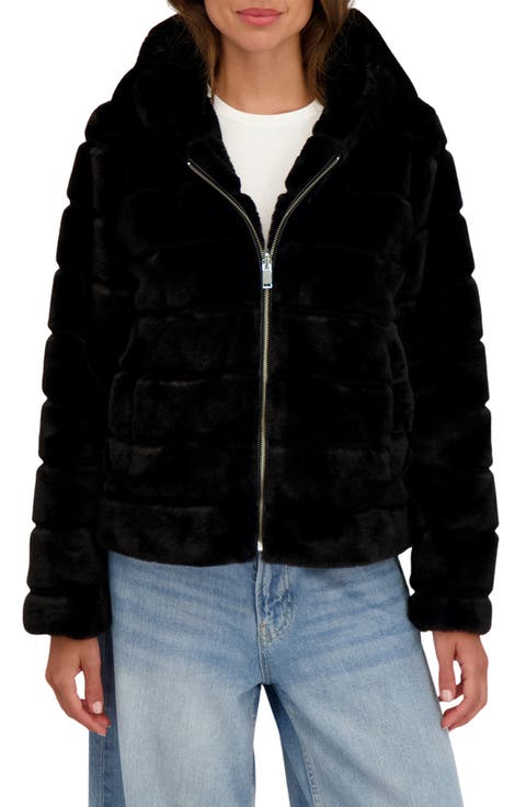 Hooded Faux Fur Jacket