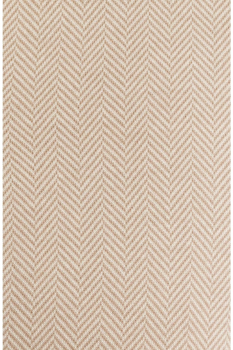 Nino Herringbone Short Sleeve Cotton Knit Button-Up Shirt, Alternate, color, BEIGE