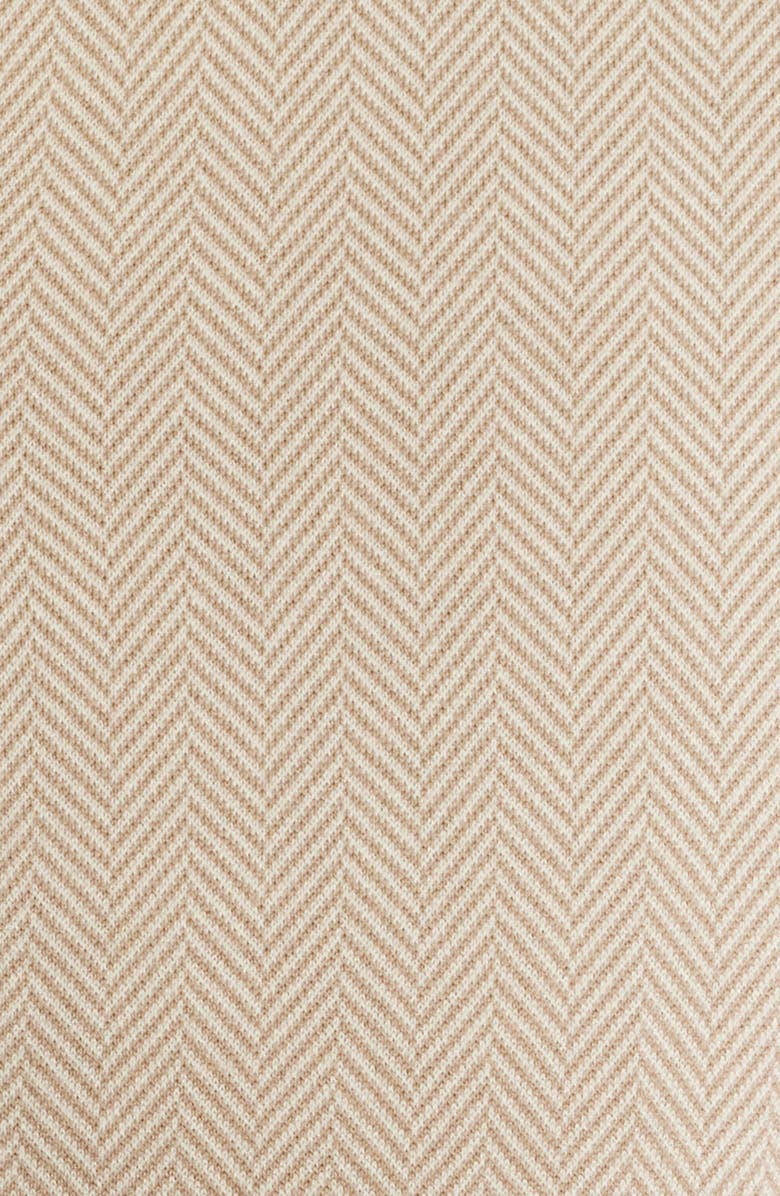 Robert Barakett Nino Herringbone Short Sleeve Cotton Knit Button-Up Shirt, Alternate, color, Beige