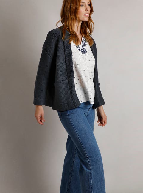 Santosh Cropped Macaroni Kimono Cardigan