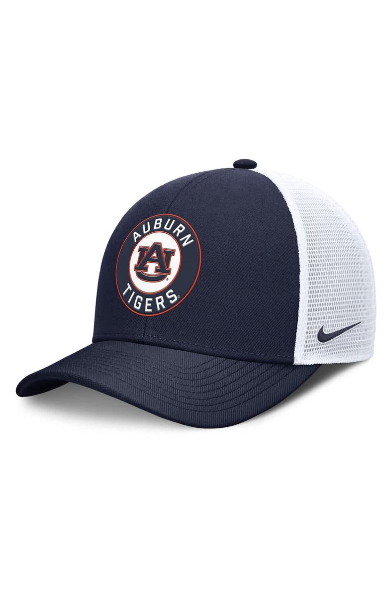 Nike Men's Nike Navy/White Auburn Tigers Rise Primetime Performance Trucker Adjustable Hat, Main, color, 
