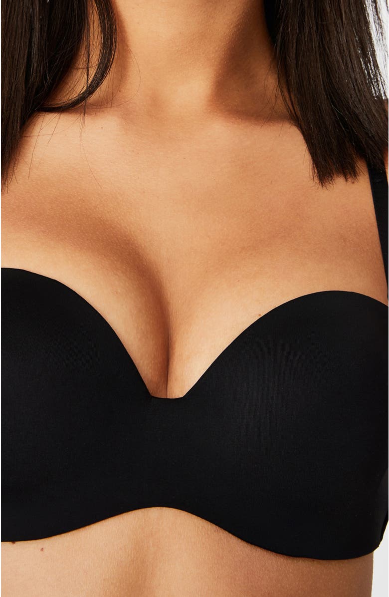 COTTON ON BODY Women's Everyday Strapless Lightly Lined T-Shirt Bra, Alternate, color, Black