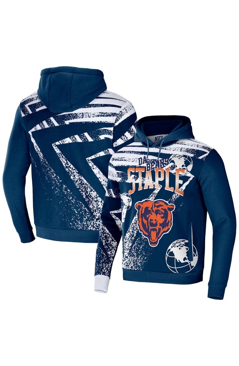STAPLE Men's NFL x Staple Navy Chicago Bears All Over Print Pullover Hoodie, Main, color, 