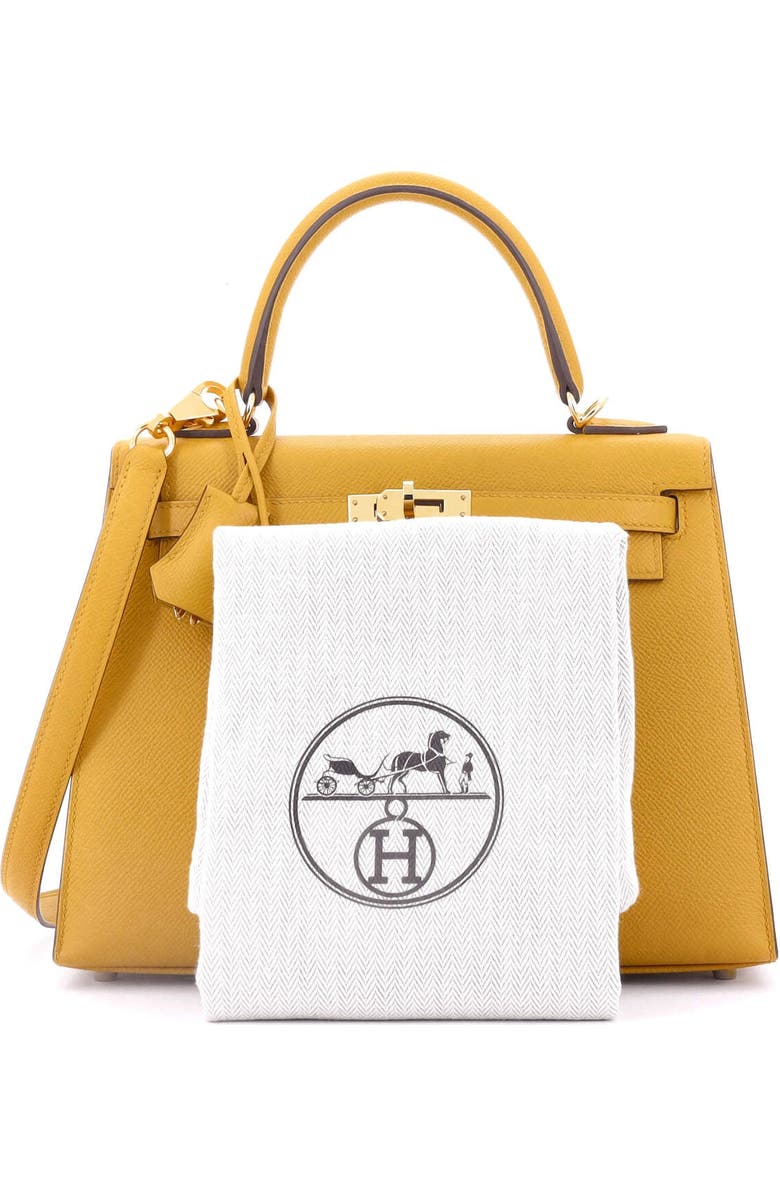 Pre-Owned Hermes Kelly Handbag Yellow Epsom with Gold Hardware 25, Alternate, color,