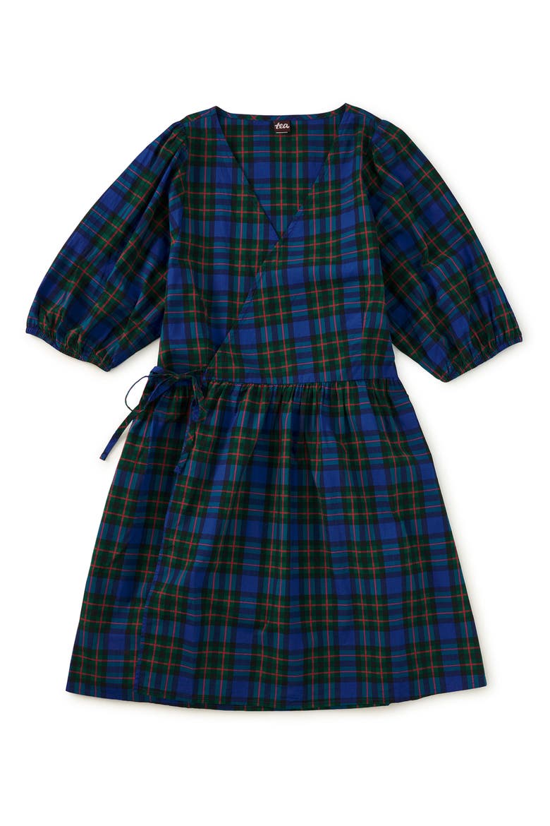Adult Mini Wrap Dress, Main, color, Busan Holiday Plaid