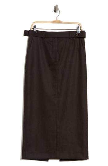 Twp Wool & Cashmere Midi Skirt In Chocolate