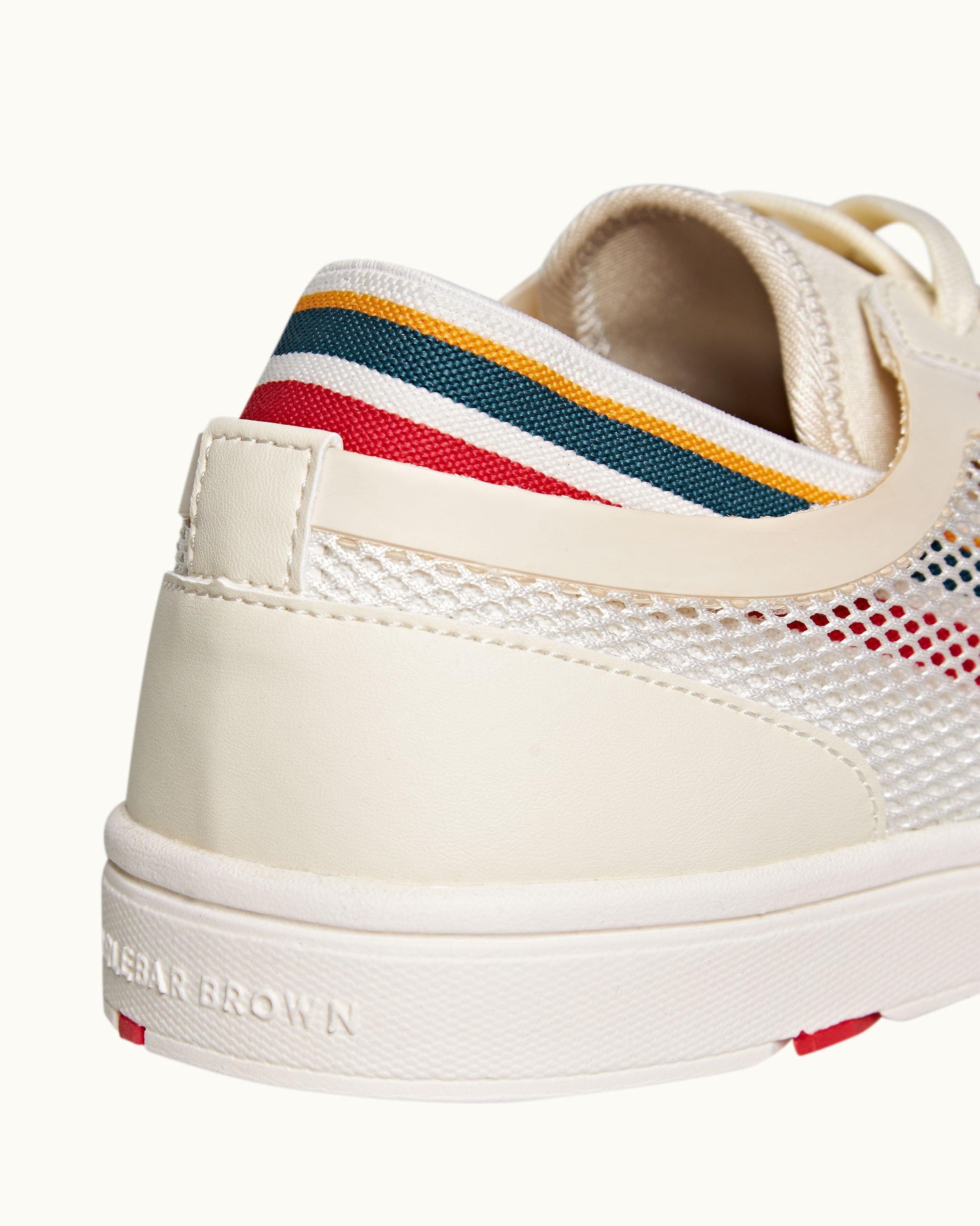Orlebar Brown Larson O.B Stripe Shoe You Can Swim, Alternate, color, White/Orange/Aquamarine
