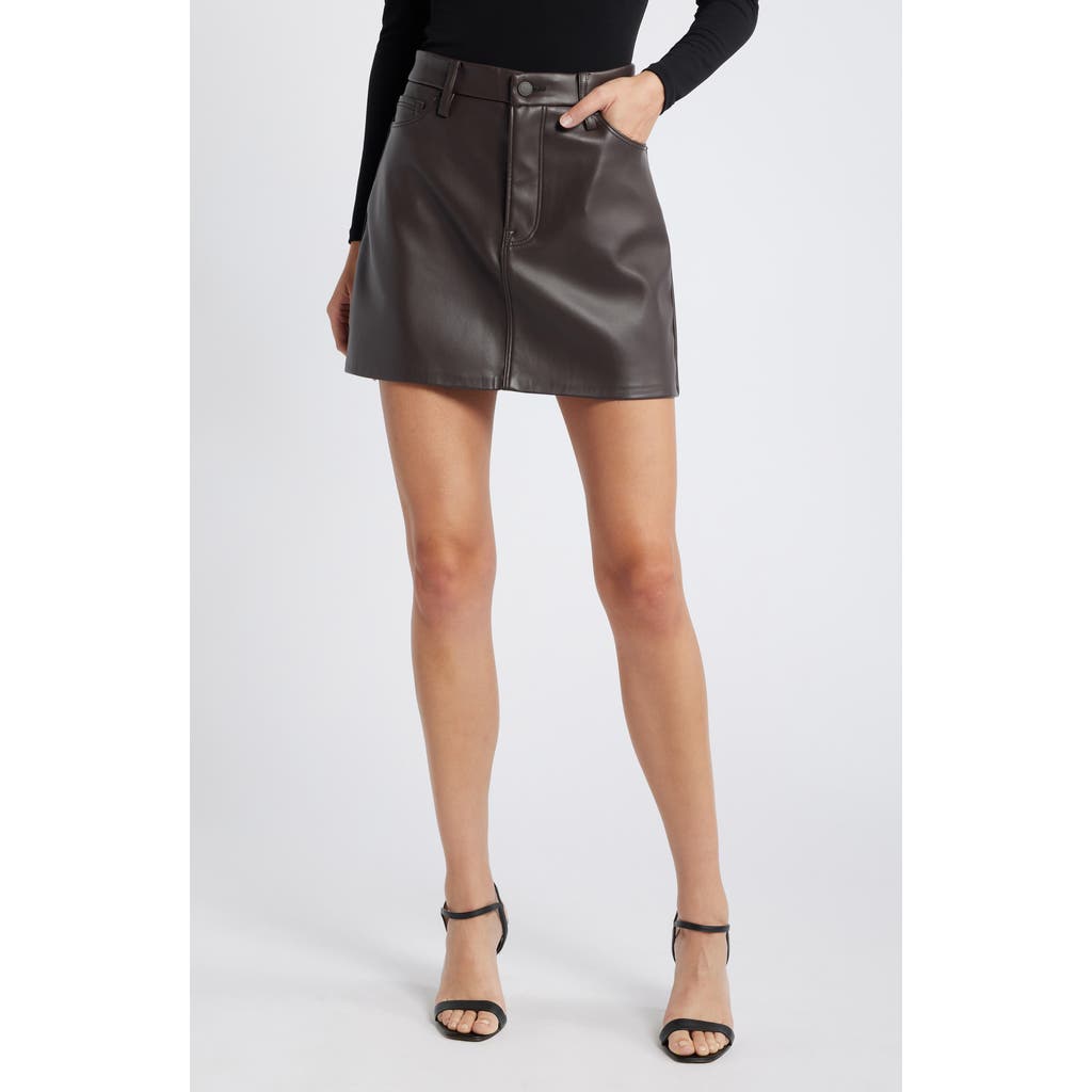 Good American Vegan Leather Skirt In Bark003 In Bark003