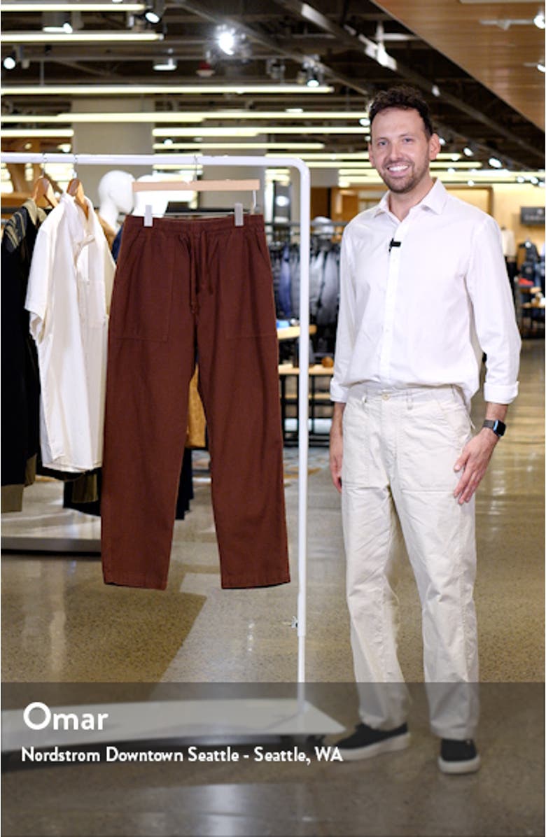 Elastic Waist Cotton Canvas Chef Pants, sales video thumbnail