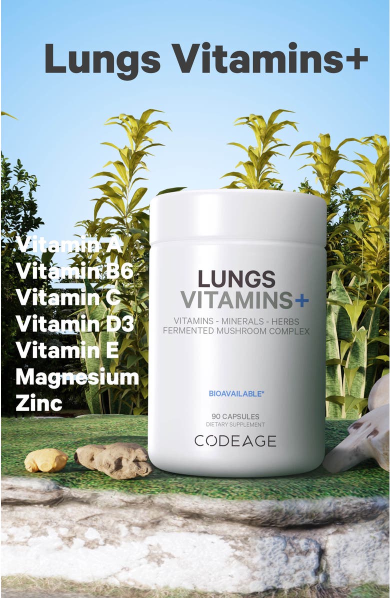 Codeage Lungs Vitamins - Multivitamins & Minerals Supplement, Alternate, color, White