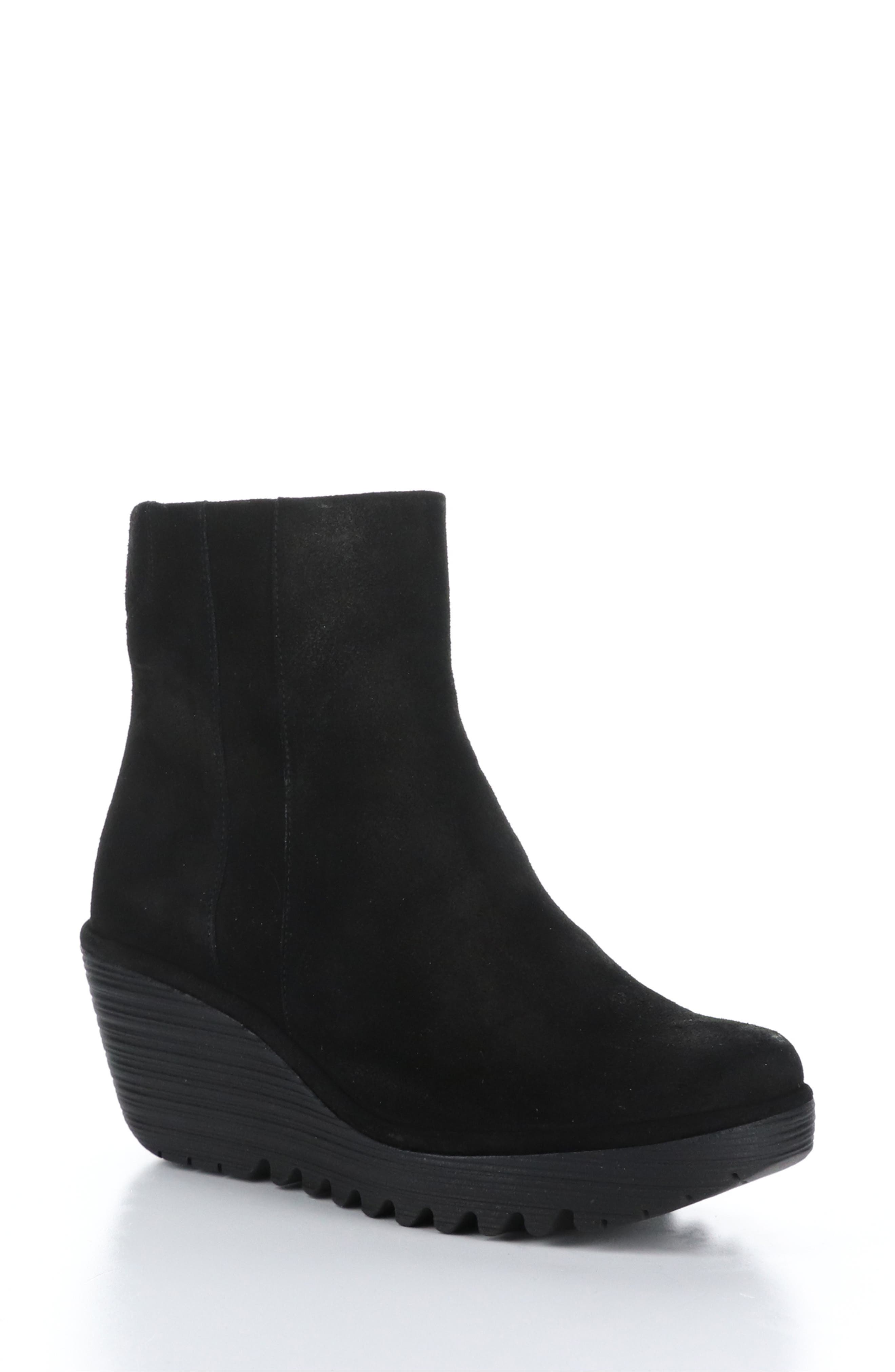 Yulu Wedge Bootie, Main, color, BLACK OIL SUEDE