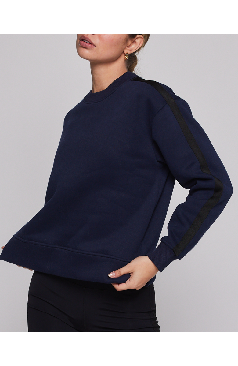 Rebody Active Sideline Fleece Sweatshirt, Alternate, color, True Navy/Black