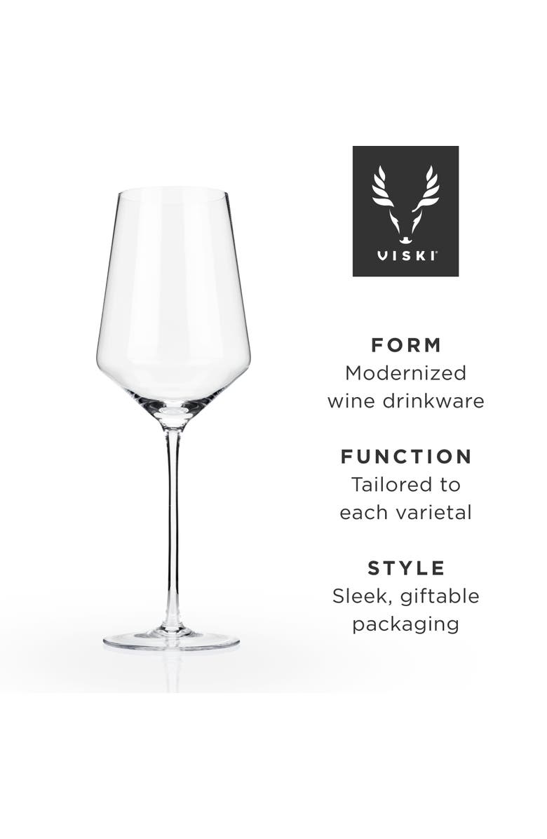 Viski Raye Crystal 3-Piece Angled Bordeaux Decanter and Wine Glass Set, Alternate, color, Clear