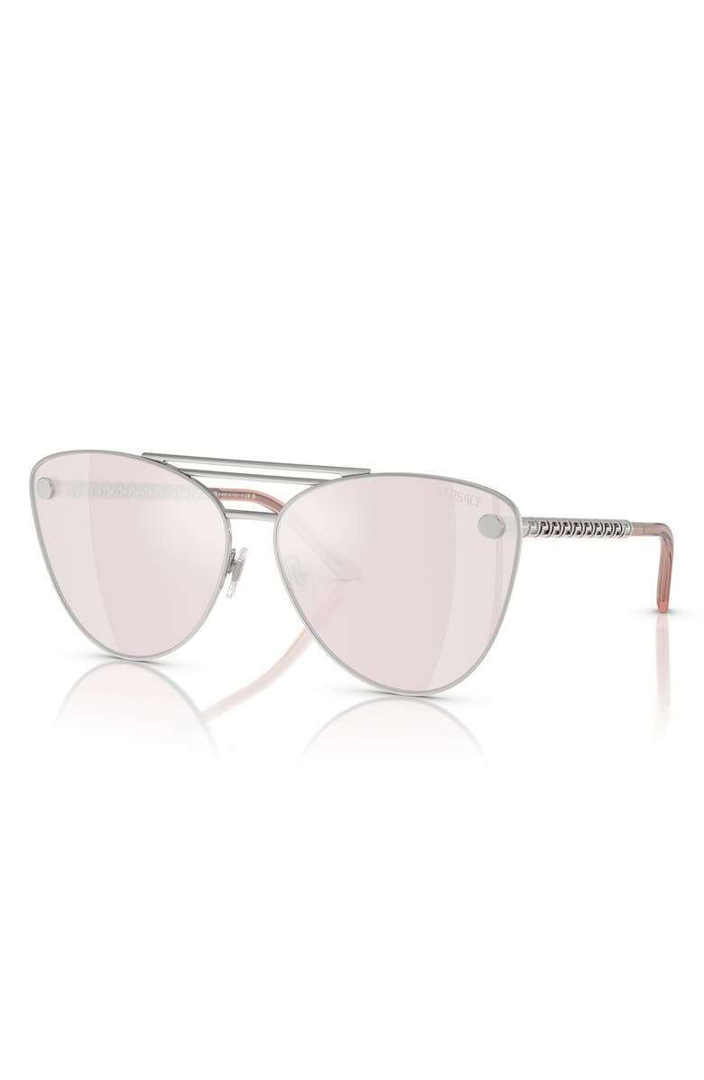 Versace 64mm Oversize Cat Eye Sunglasses, Alternate, color,