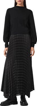 AllSaints Sinead Funnel Neck Sweater & Pleated Maxi Dress Set