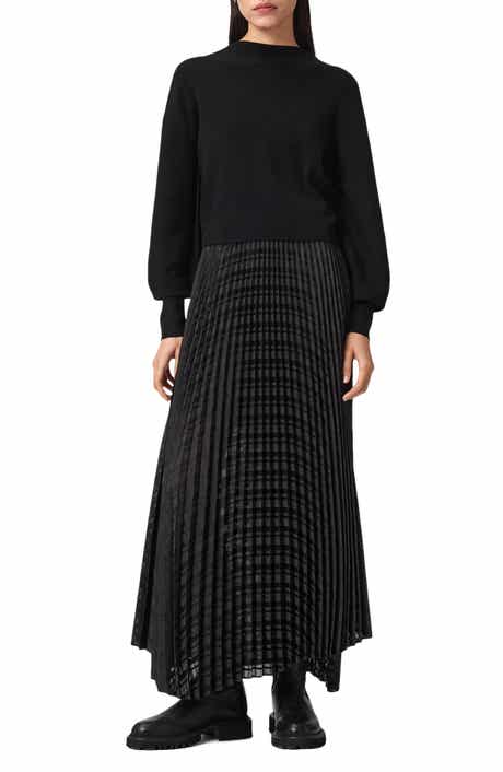 AllSaints Sinead Funnel Neck Sweater & Pleated Maxi Dress Set