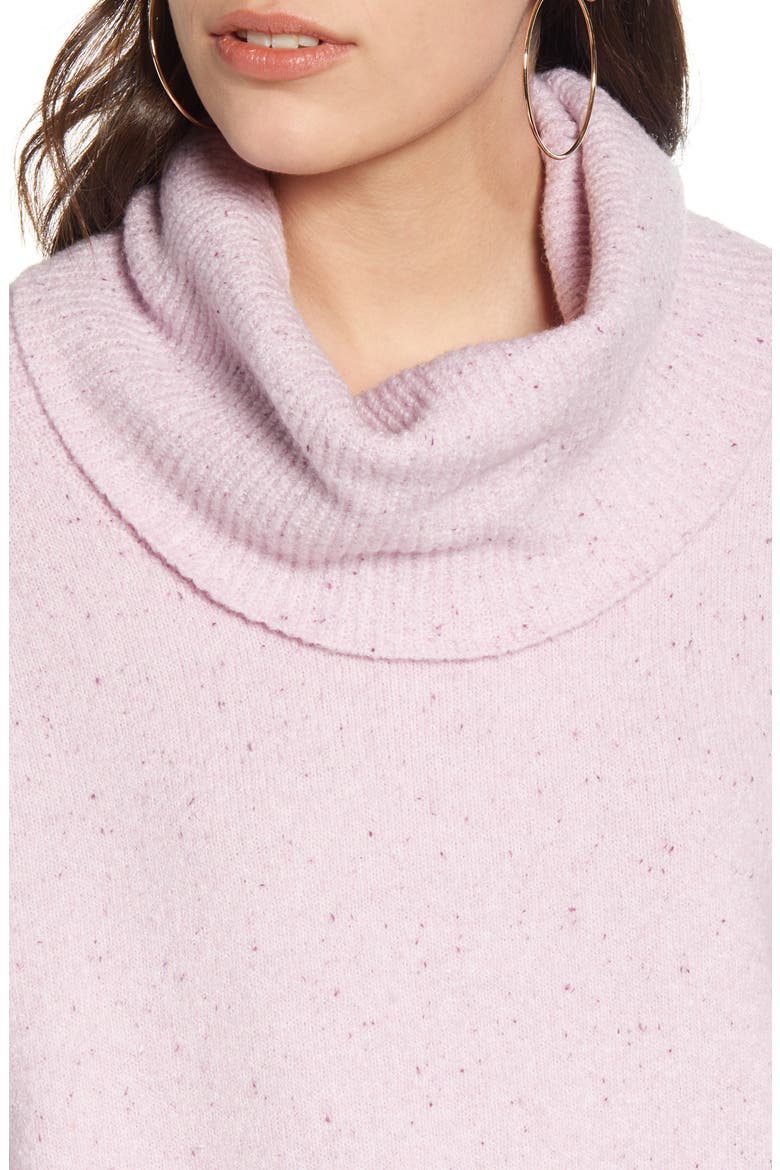 Cowl Neck Sweater, Alternate, color, PINK WINDSOME COMBO