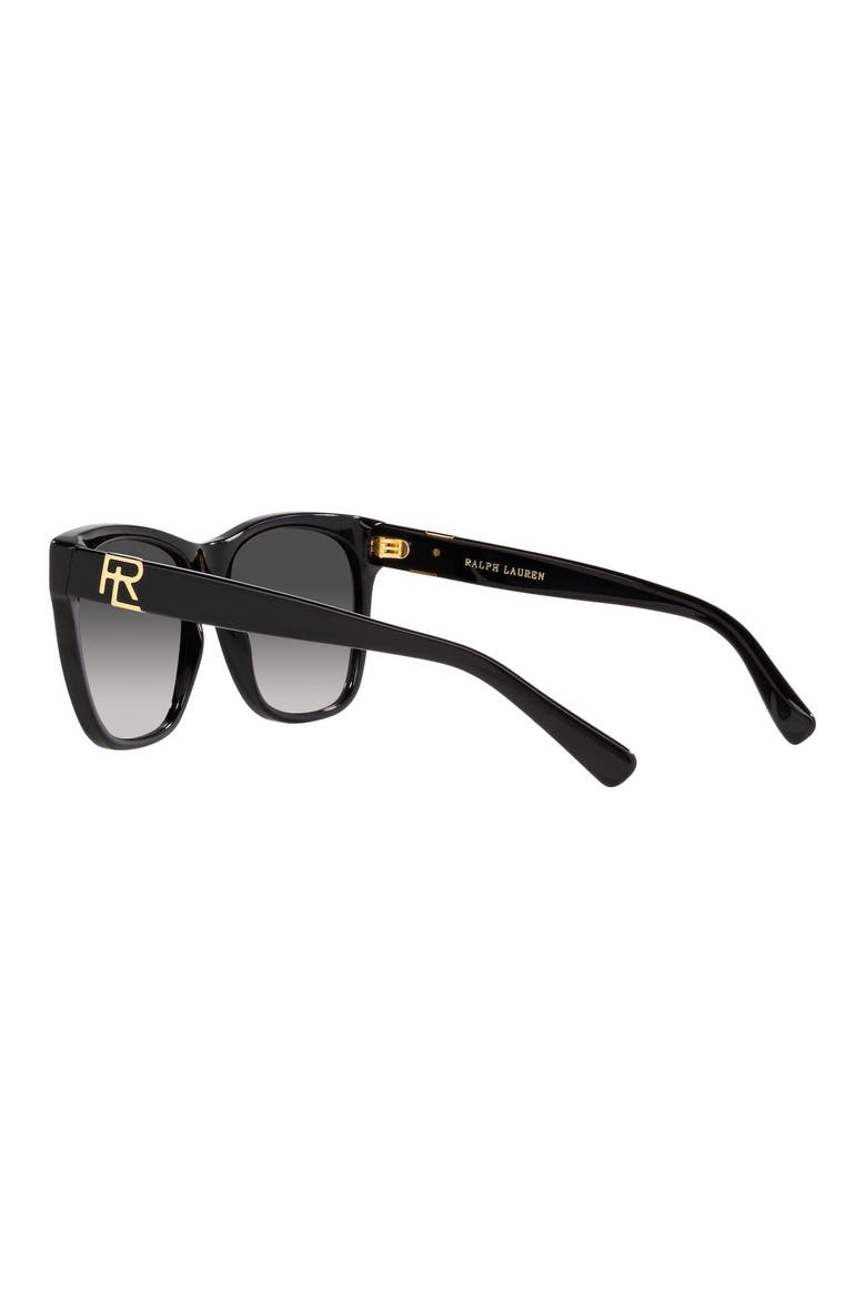 57mm Square Sunglasses, Alternate, color, BLACK