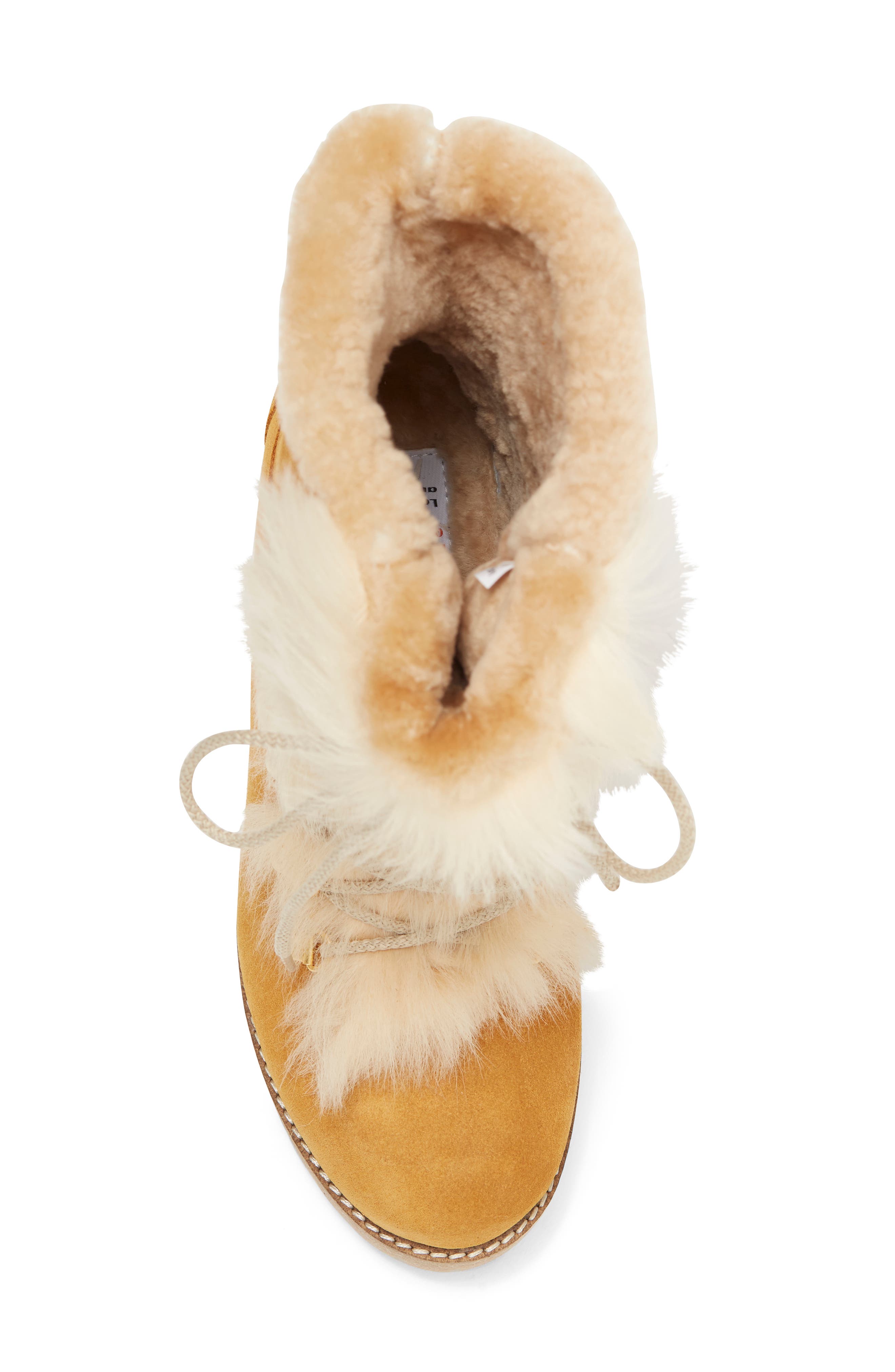 La Montelliana Stella Genuine Shearling Trimmed Lace-up Boot, Alternate, color, 