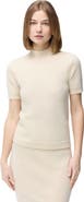 GOBI Mongolian Cashmere Short-Sleeve Textured Cashmere Top