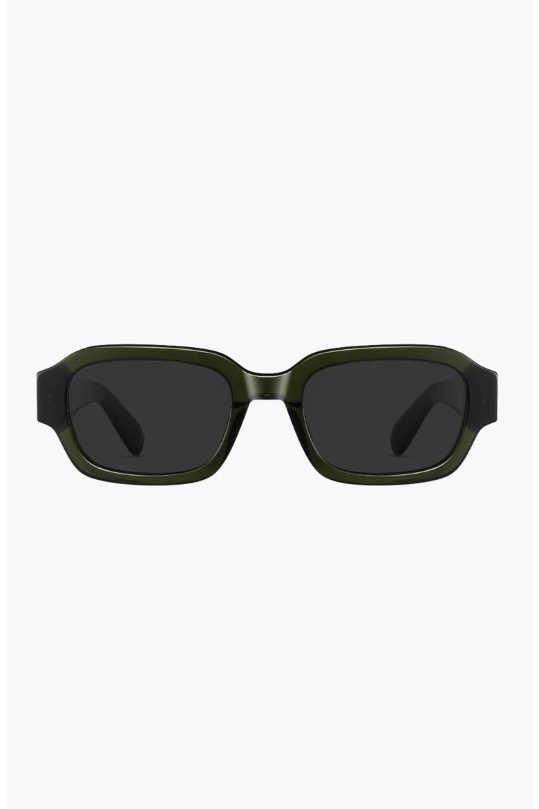 Small Rectangular Sunglasses, Main, color, Dark Green