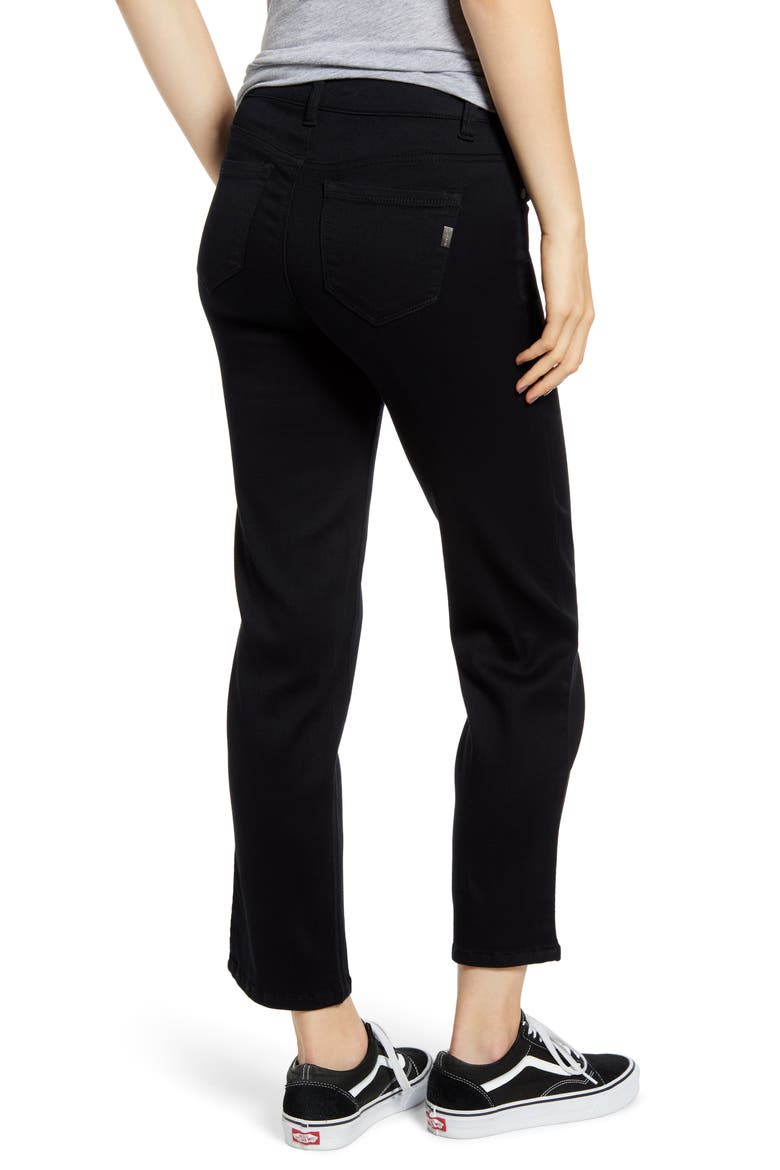 Butter High Waist Ankle Straight Leg Jeans, Alternate, color, BLACK