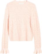 Treasure & Bond Pointelle Scallop Neck Sweater