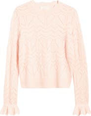 Treasure & Bond Pointelle Scallop Neck Sweater