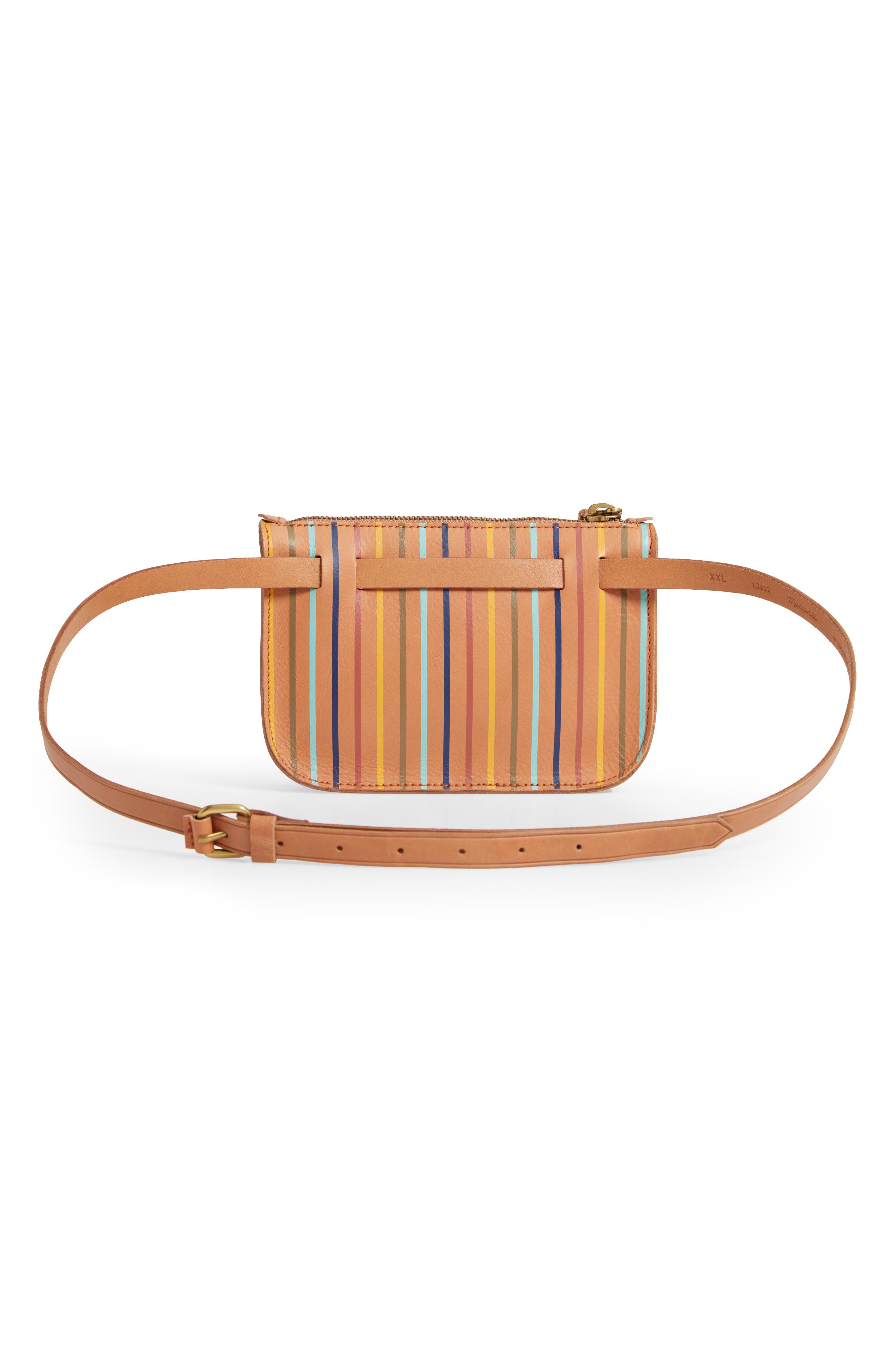 Madewell The Simple Rainbow Stripe Pouch Belt Bag, Alternate, color, 