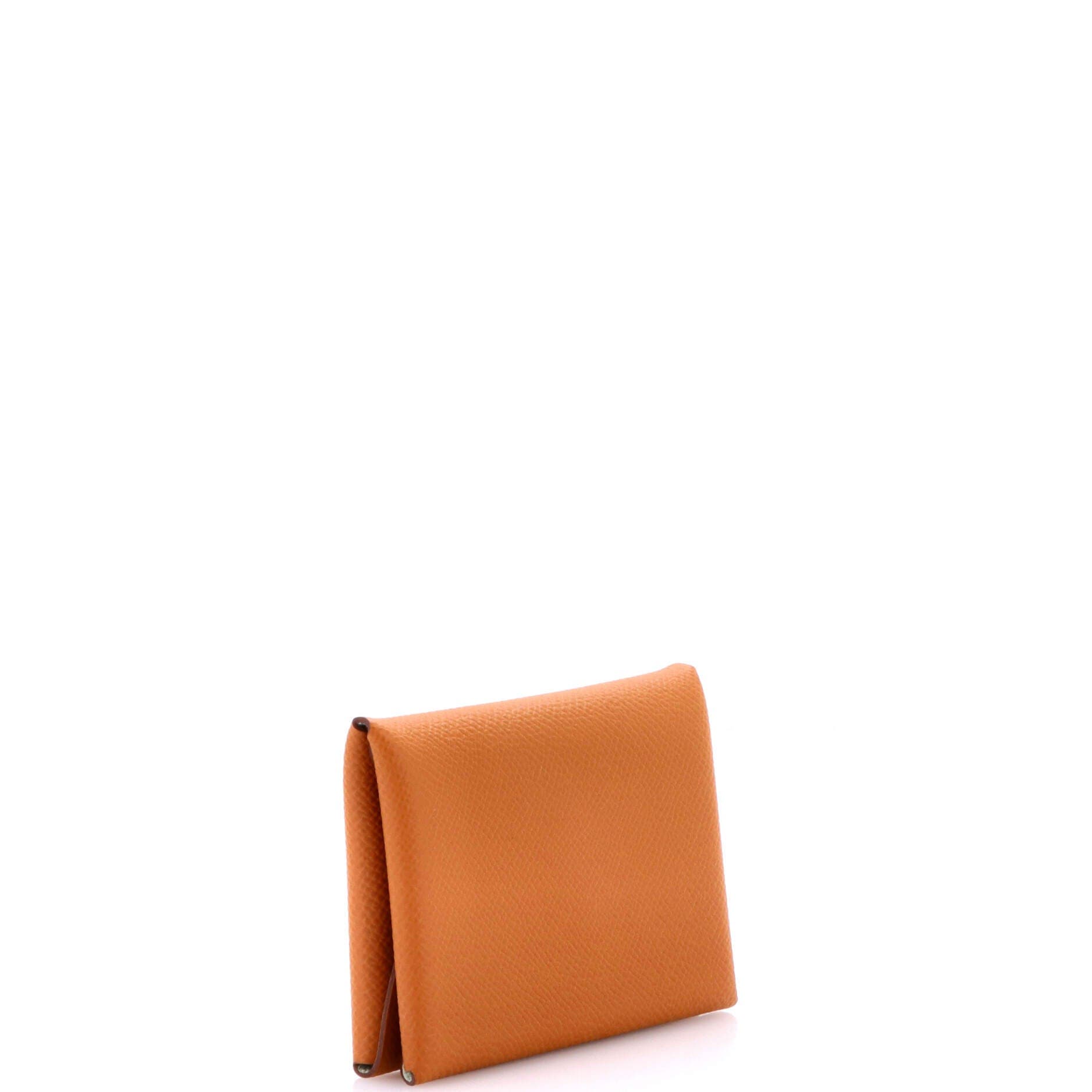 Pre-Owned Hermes Calvi Duo Card Holder Verso Epsom, Alternate, color, Verso - Gold/Vert Fizz