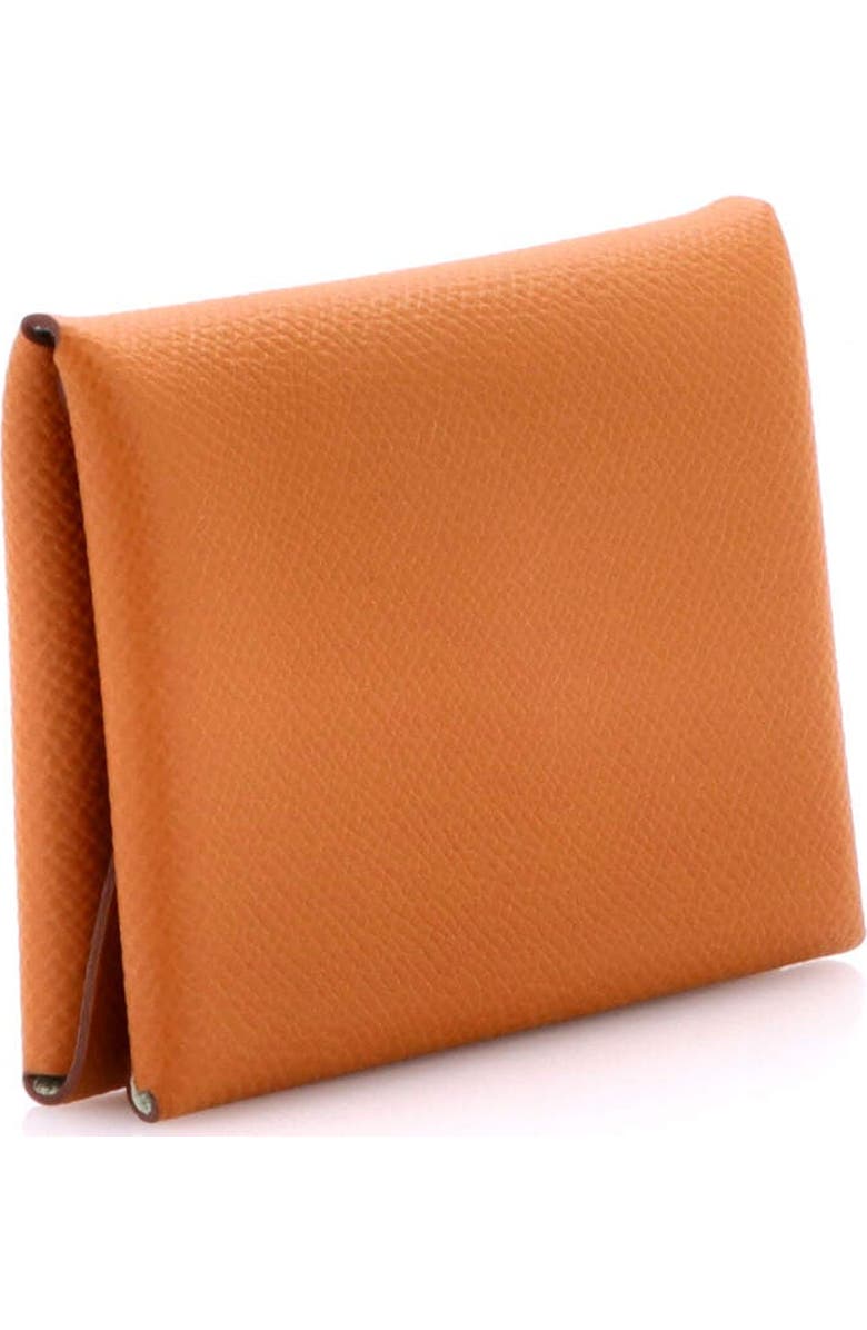 Pre-Owned Hermes Calvi Duo Card Holder Verso Epsom, Alternate, color, Verso - Gold/Vert Fizz