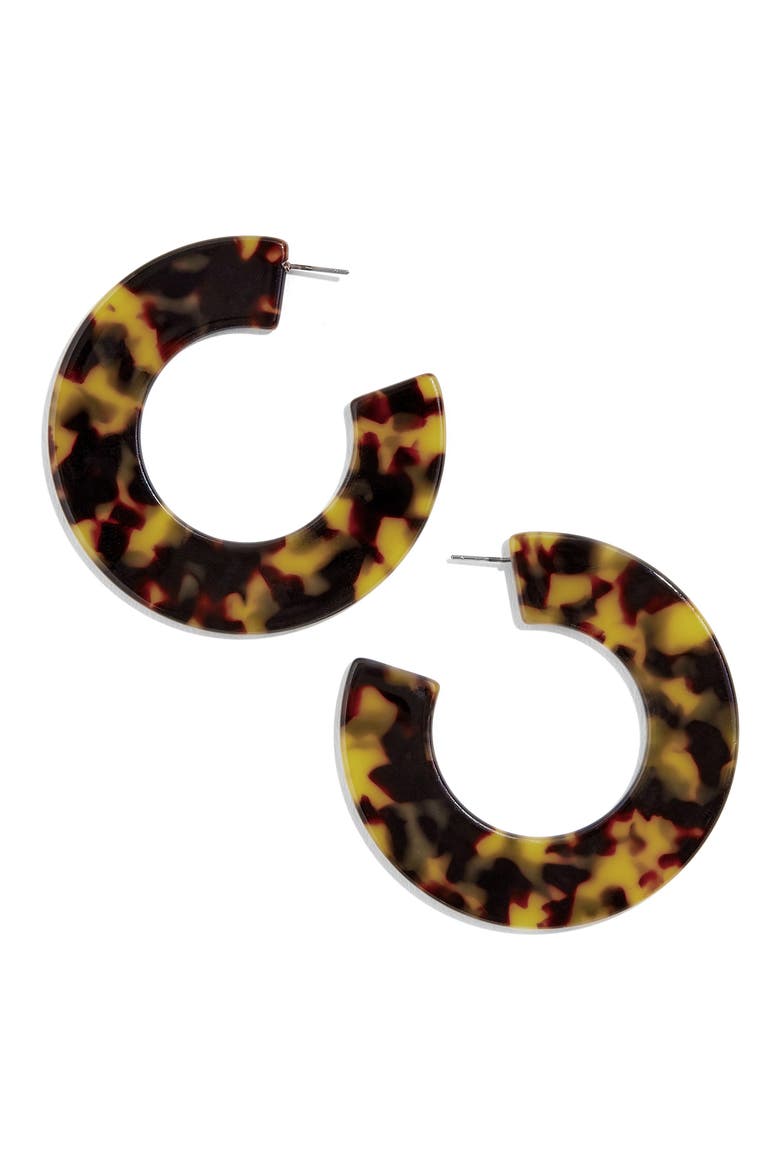 Dessa Hoop Earrings, Main, color, TORTOISE
