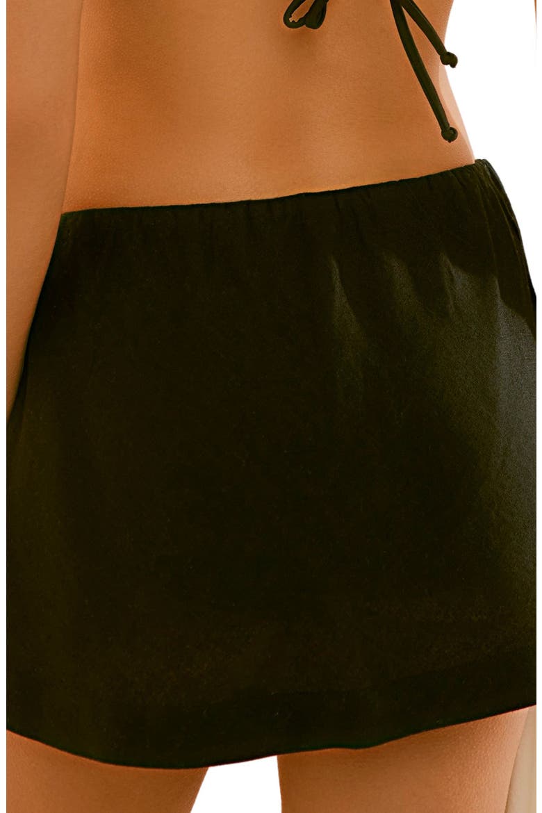 Linen Blend Micro Miniskirt, Alternate, color, BLACK