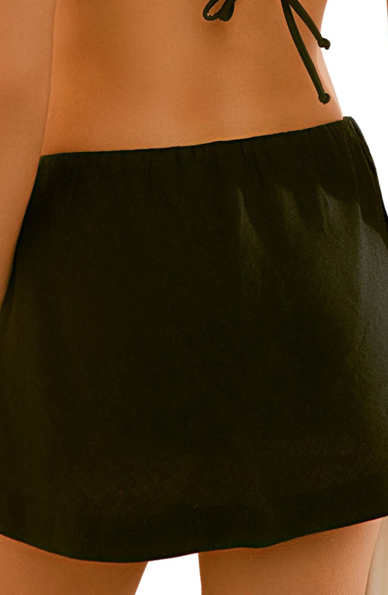 Free People Linen Blend Micro Miniskirt, Alternate, color, Black