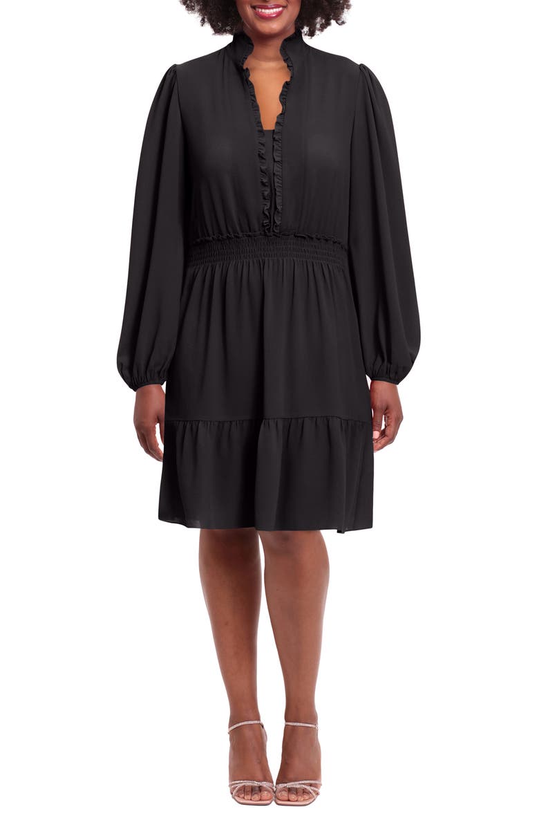 London Times Ruffle Long Sleeve Dress, Main, color, 