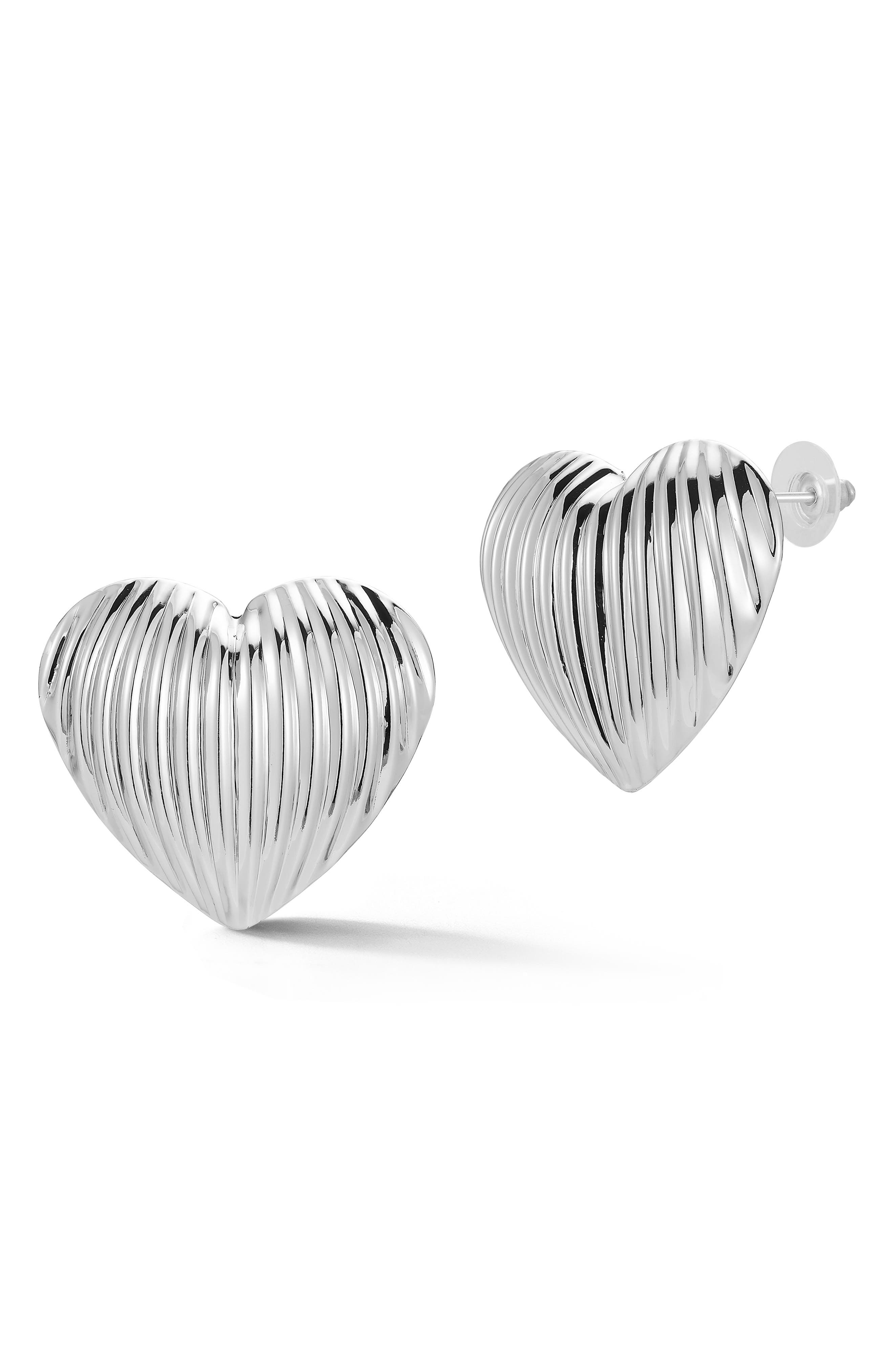 GLAZE JEWELRY Puffy Heart Stud Earrings