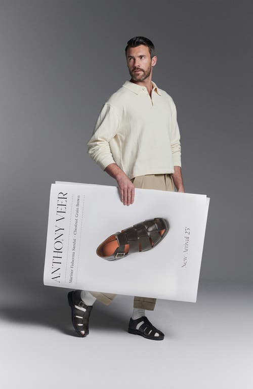 Anthony Veer Mariner Fisherman Sandel In Chestnut Grain Brown